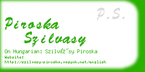 piroska szilvasy business card